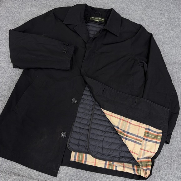 Eddie Bauer Other - Eddie Bauer Jacket Men Large Overcoat Trench Coat 550 Down Fill Liner Button Up
